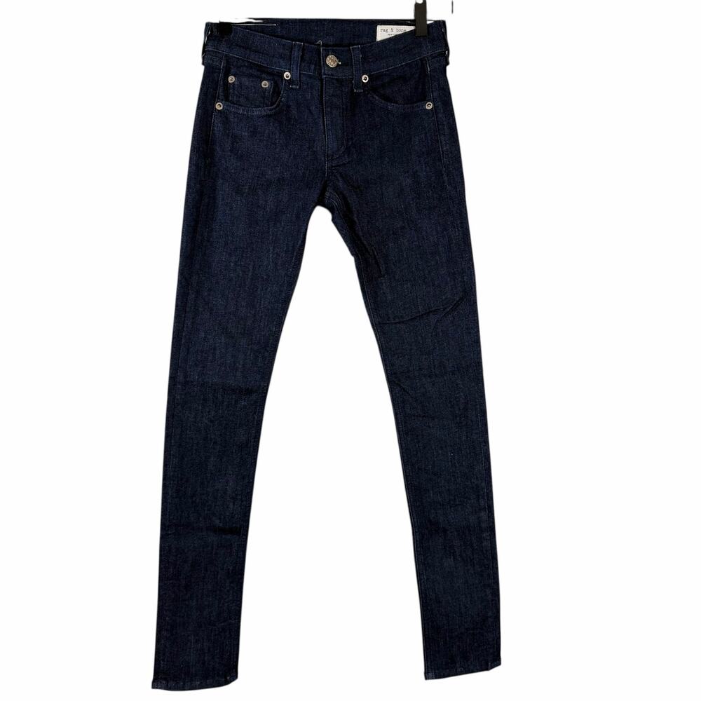 Rag & Bone Skinny Jeans Dark Indigo Wash Low Mid Rise Stretch Denim Pants Sz 25